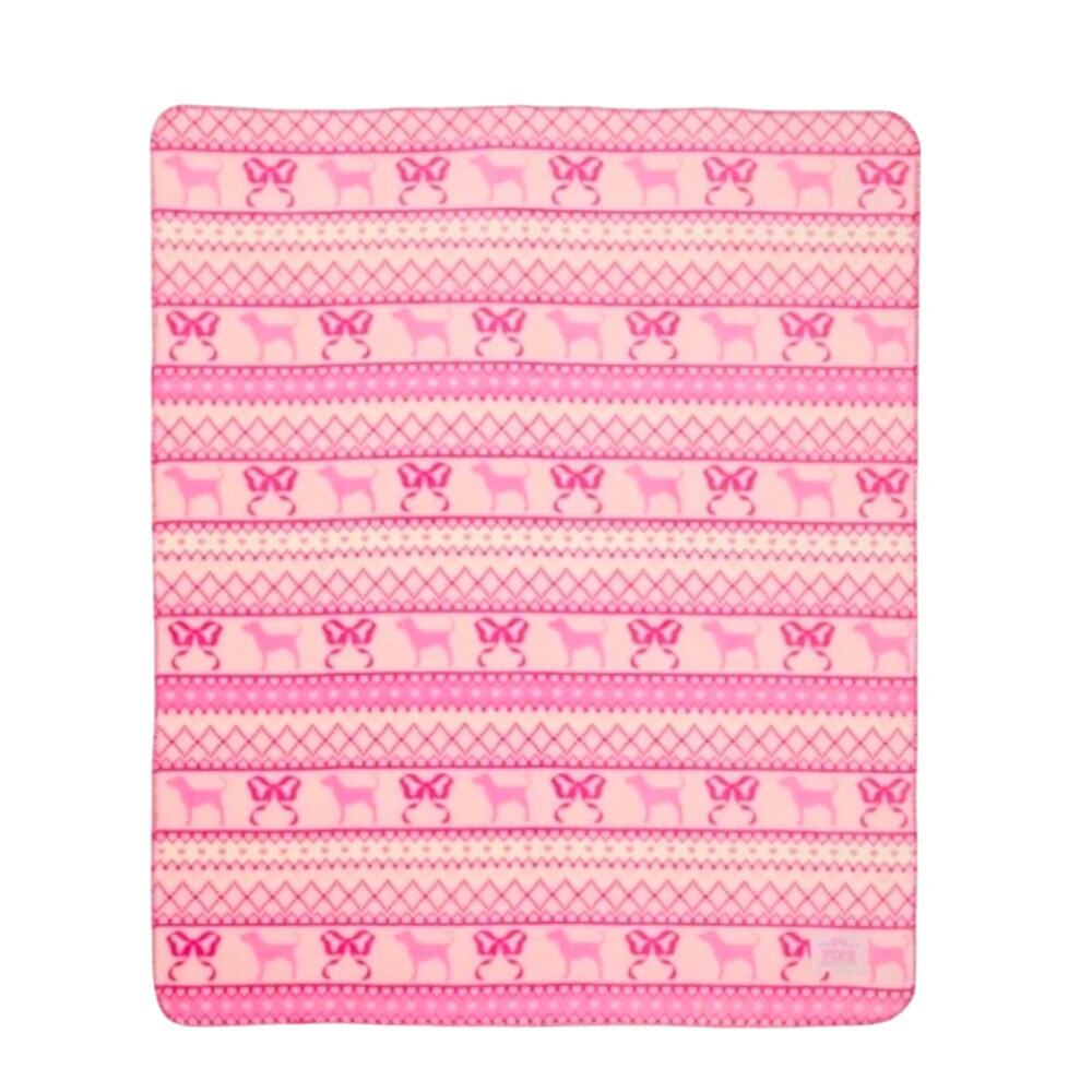 Victoria’s Secret PINK x LoveShackFancy Cozy Plush Fleece Throw Blanket